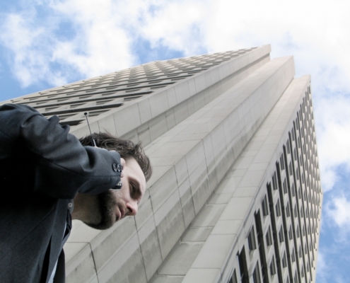 Business man on mobile phone